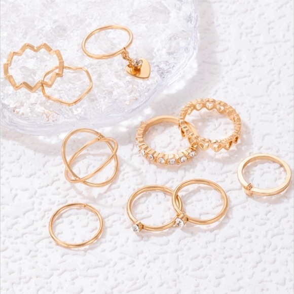 Boho Gold Tone Ring Set - Picture 5 of 6